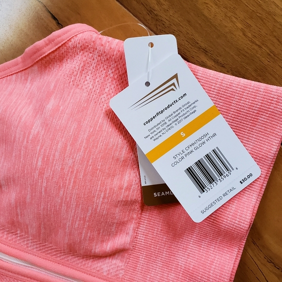 COPPER FIT Front Zip Sports Bra - Size S (NWT) - Picture 3 of 9